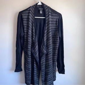 White House Black Market Patterned Draped Cardigan Sweater